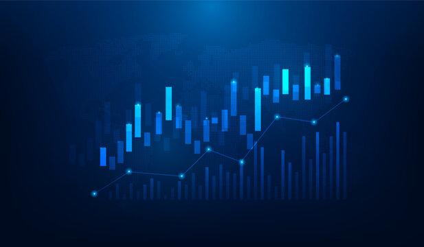 business finance stock investment chart growth success background. stock increase economy trend up. vector illustration fantastic technology.
