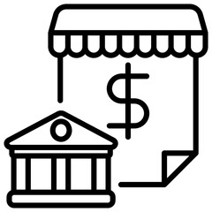 Capital Market Outline Icon