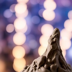 Sculpture clay art close-up of a beautiful, amazing galaxy, blurred bokeh background