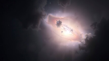 The soft, beautiful light and deep shadows of the galaxy image