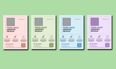 Customizable Freelance Graphic Design Flyer Bundle