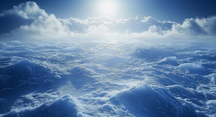 Winter glacial scene with softly muted azure gradients and intricate ice shelf textures, conveying the majestic tranquility of polar wilderness background jpg