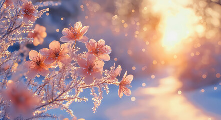Winter ice fantasy with soft shimmering frost veils and ethereal pale teal winds, drifting like spectral ribbons across a silent snowy plain background jpg