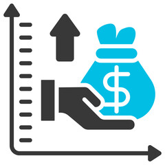 Budget Surplus Glyph Blue Grey Icon