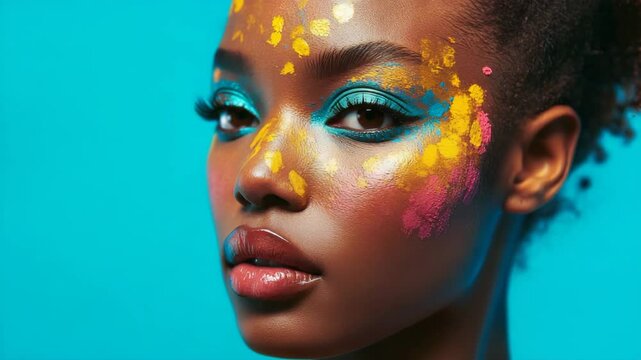 Artistic makeup look tutorial: colorful eyeshadow and face paint for creative beauty inspiration