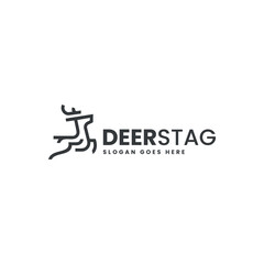 Naklejka premium Deerstag Monochrome Logo Design Template