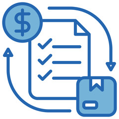 Trade Policy Blue White Icon