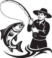 Fisherman Casting Line Silhouette

Big Catch – Fish on Hook Vector

Boat Fishing Adventure Silhouette Scene

Spearfisher in Action Silhouette Art

Lake Fishing Moment Vector Design