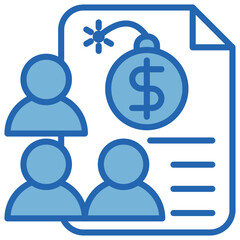 Public Debt Blue White Icon