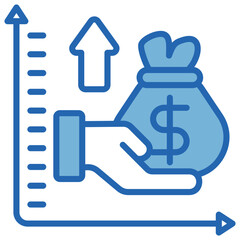 Budget Surplus Blue White Icon