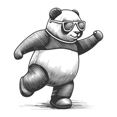 panda bear with sunglasses combining wildlife charm with modern urban fashion for a humorous effect © Design Deck