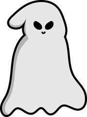 Scary White Ghost Cartoon Illustration Set