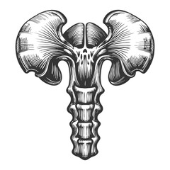 tracing the spinothalamic tract, showing how pain and temperature signals travel from the body through the spinal cord to the brain diagram hand drawn schematic vector.
