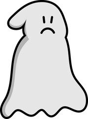 Scary White Ghost Cartoon Illustration Set