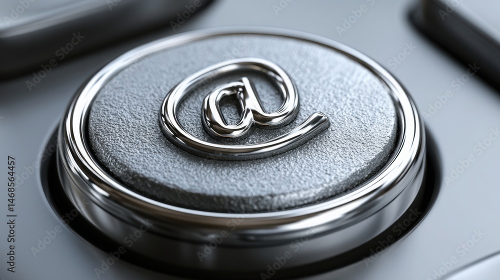 Poster metal button positioned on a stove symbolizing the layered technology panel concept for stacked comm