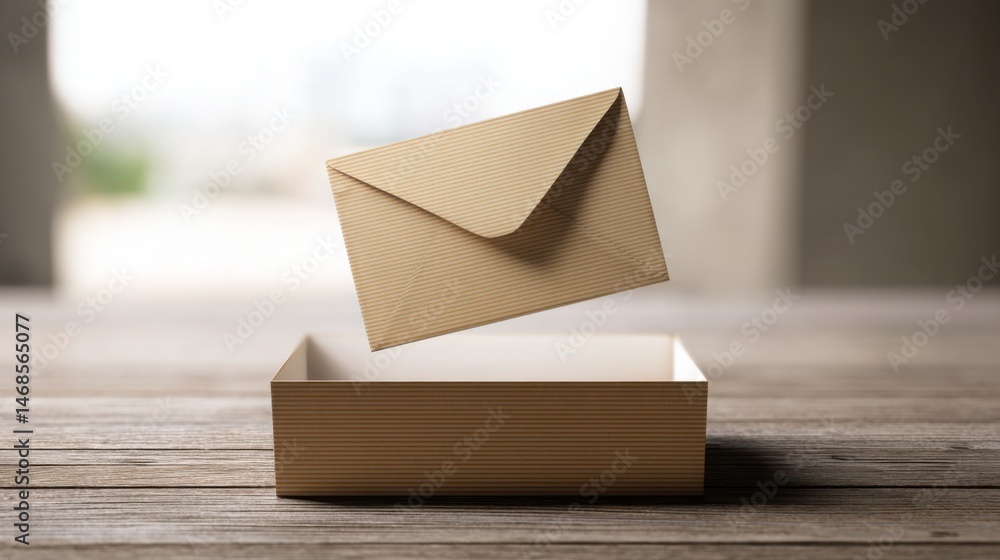 Poster simple yet elegant image of a brown envelope representing traditional communication and inbound mess