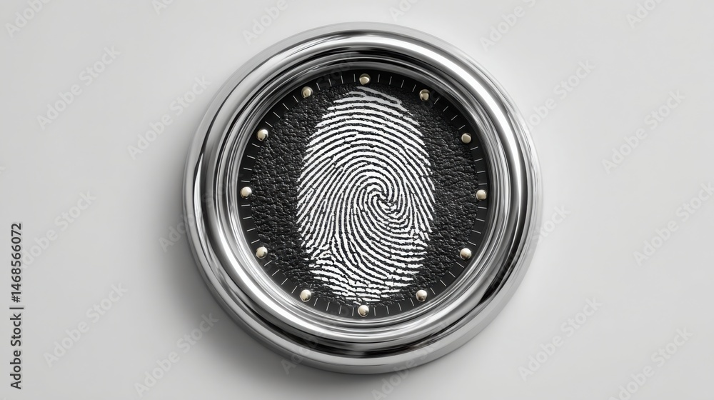 Poster conceptual image of a fingerprint imprinted on a wall symbolizing timed access and security mechanis