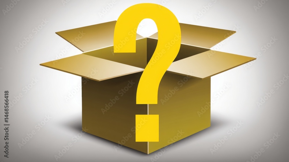 Poster a minimalist question box with a clean design representing inquiry and feedback for post-purchase co