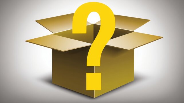 A minimalist question box with a clean design representing inquiry and feedback for post-purchase communication