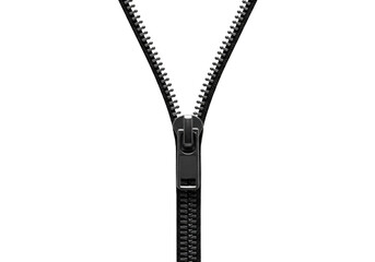 Close-up of an Open Black Zipper Texture, Detail, and Design