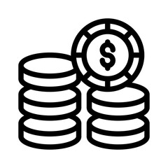 coin stack line icon