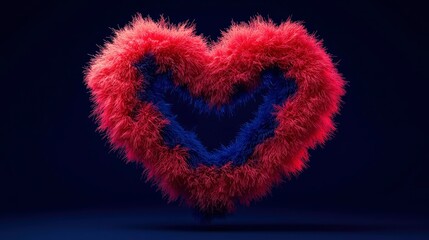 Fluffy heart shape