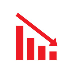 down graph chart icon