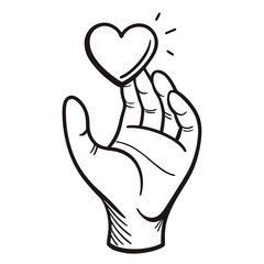 Hand Holding Heart Symbol Icon