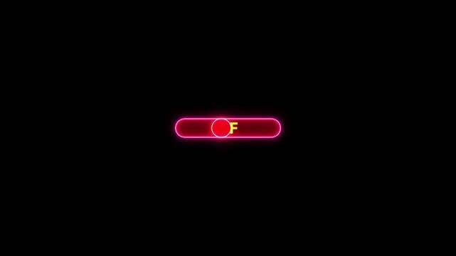 On and off switch button isolated on green background