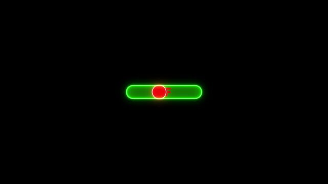 On and off switch button isolated on green background