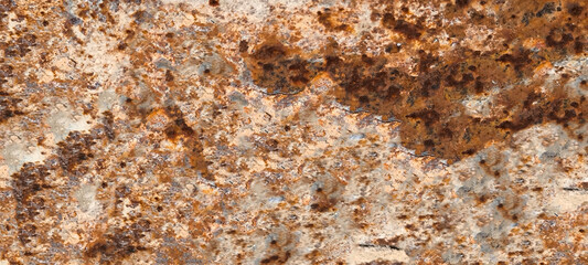 Rust on the iron door for the background. old peeling paint on rusty gates.