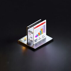 Premium isometric 3D icon of a blog page layout on white background. Perfect for web design, UI projects, and digital marketing. Clean, modern, and SEO-friendly!