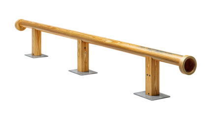 Skateboard Rail: A sleek, minimalist design features a robust metal rail perfect for skateboard practice, inviting urban adventurers to explore