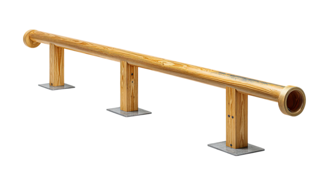 Skateboard Rail: A sleek, minimalist design features a robust metal rail perfect for skateboard practice, inviting urban adventurers to explore