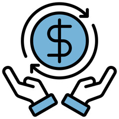 Saving Blue Black Icon