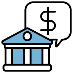 Government Spending Blue Black Icon