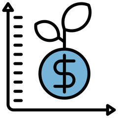 Investment Blue Black Icon