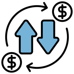 Business Cycle Blue Black Icon