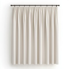 Elegant Plain White Curtain Draped on a Simple Curtain Rod