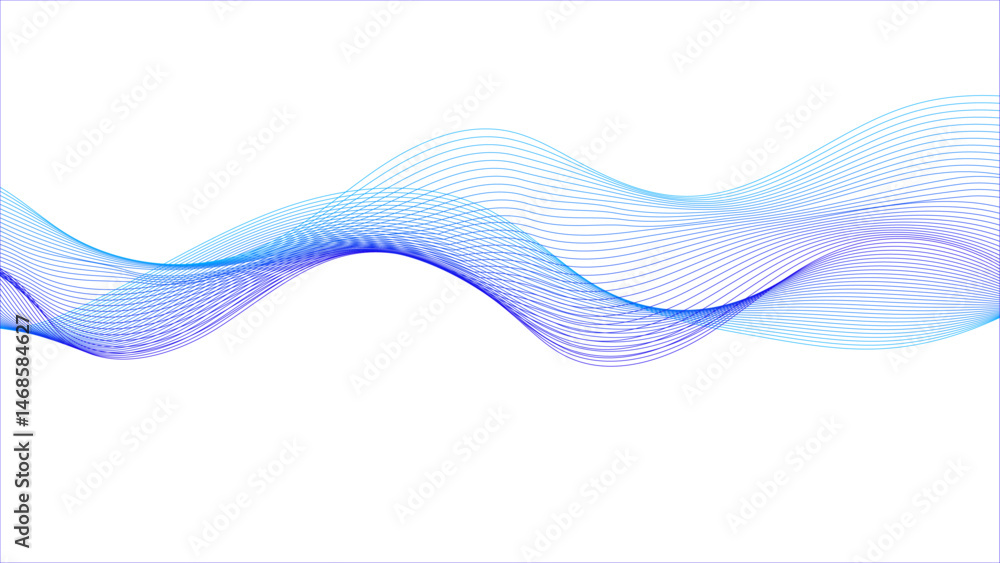Canvas Prints modern wave design in blue. flowing wave with gradient effect.