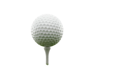 Golf ball poised ready to fly