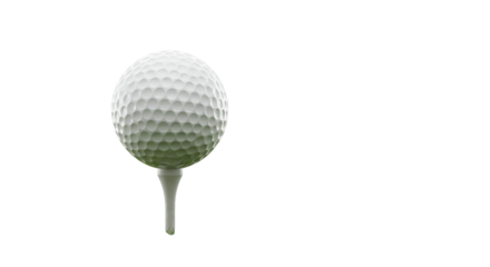 Golf ball poised ready to fly