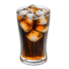 a glass of coke with ice cubes isolated on white background. Ai Generated Images