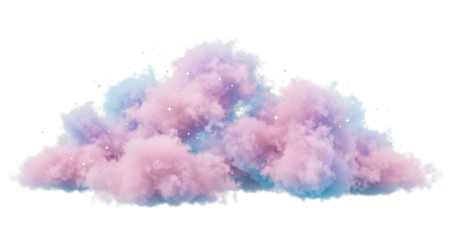 Pastel cloud formation with glitter specks