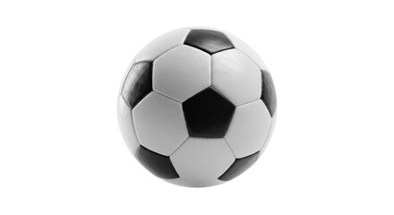 Fototapeta premium Striking soccer ball against black backdrop