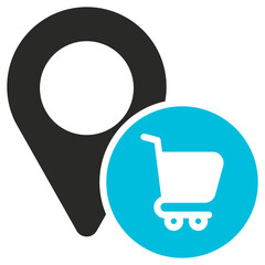 Market Glyph Blue Grey Icon