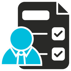 Compliance Officer Glyph Blue Grey Icon