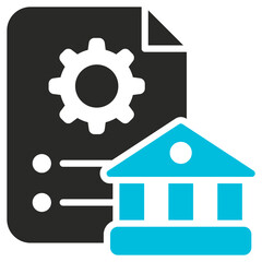 Regulatory Body Glyph Blue Grey Icon