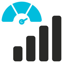 Benchmark Glyph Blue Grey Icon