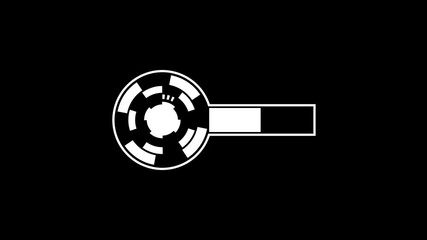 Hud circle futuristic progress loading with alpha channel.Futuristic loading bar animation transparent background.